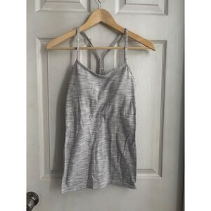 Lululemon Power Y Tank Top Womens 6 Gray Space Dye  Racerback Yoga Camisole